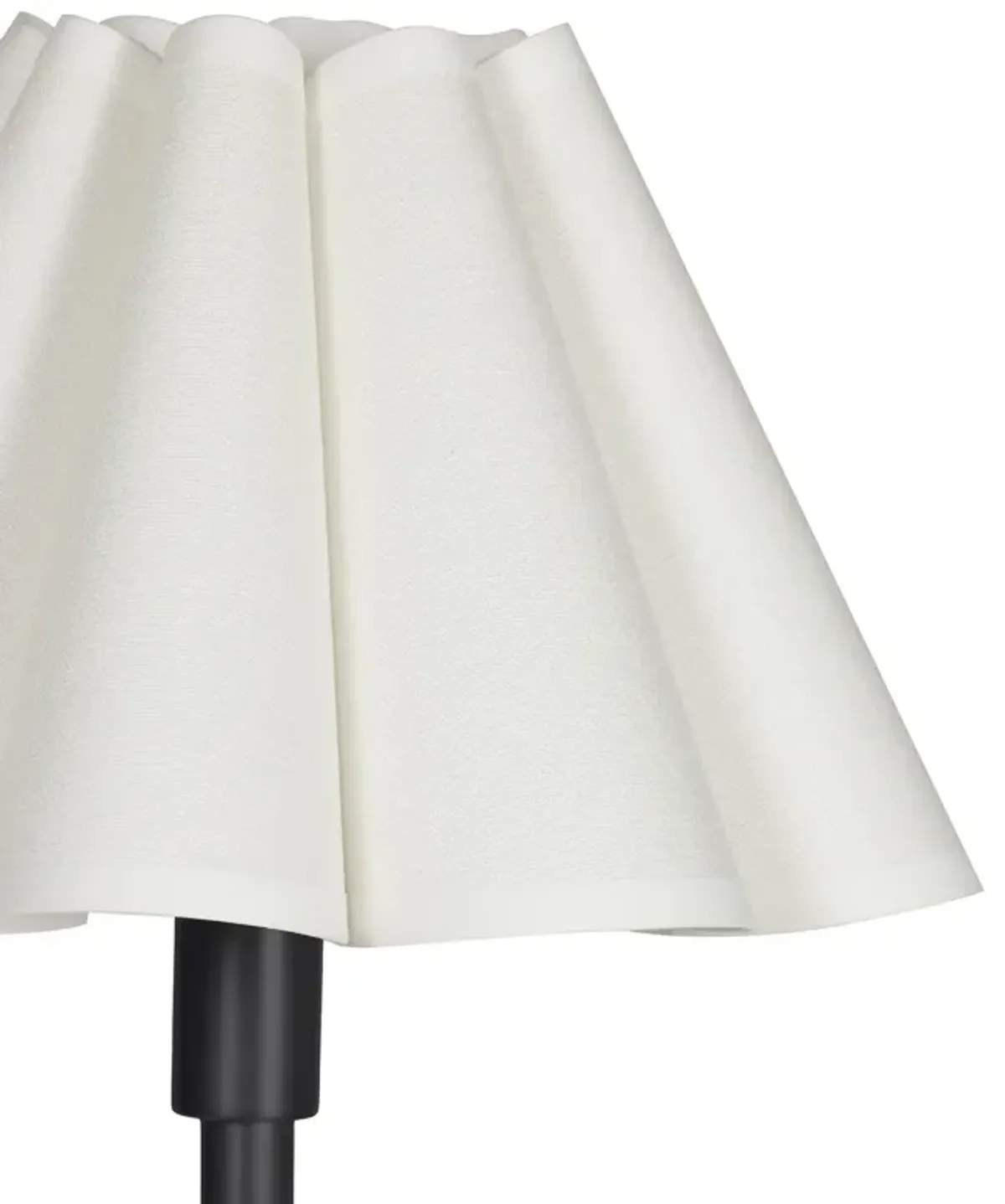 Polly Floor Lamp (Blackened Brass with White Scalloped Shade)