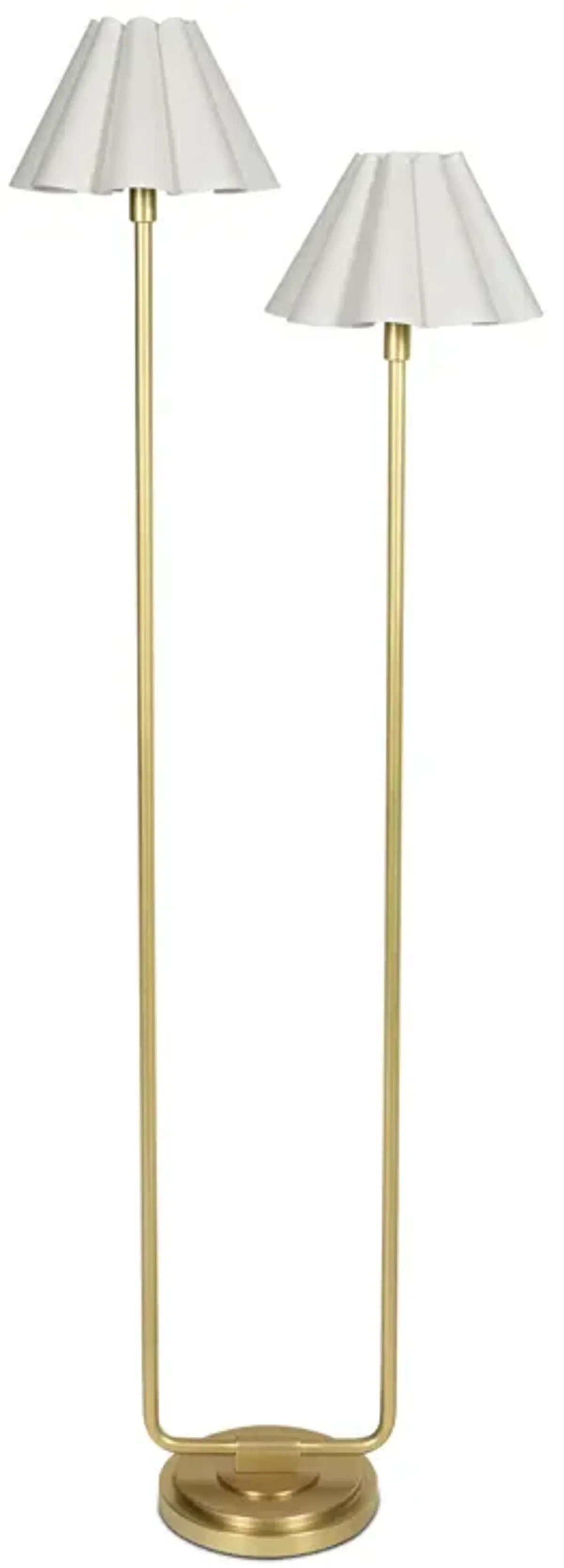 Polly Floor Lamp (Natural Brass with White Scalloped Shade)