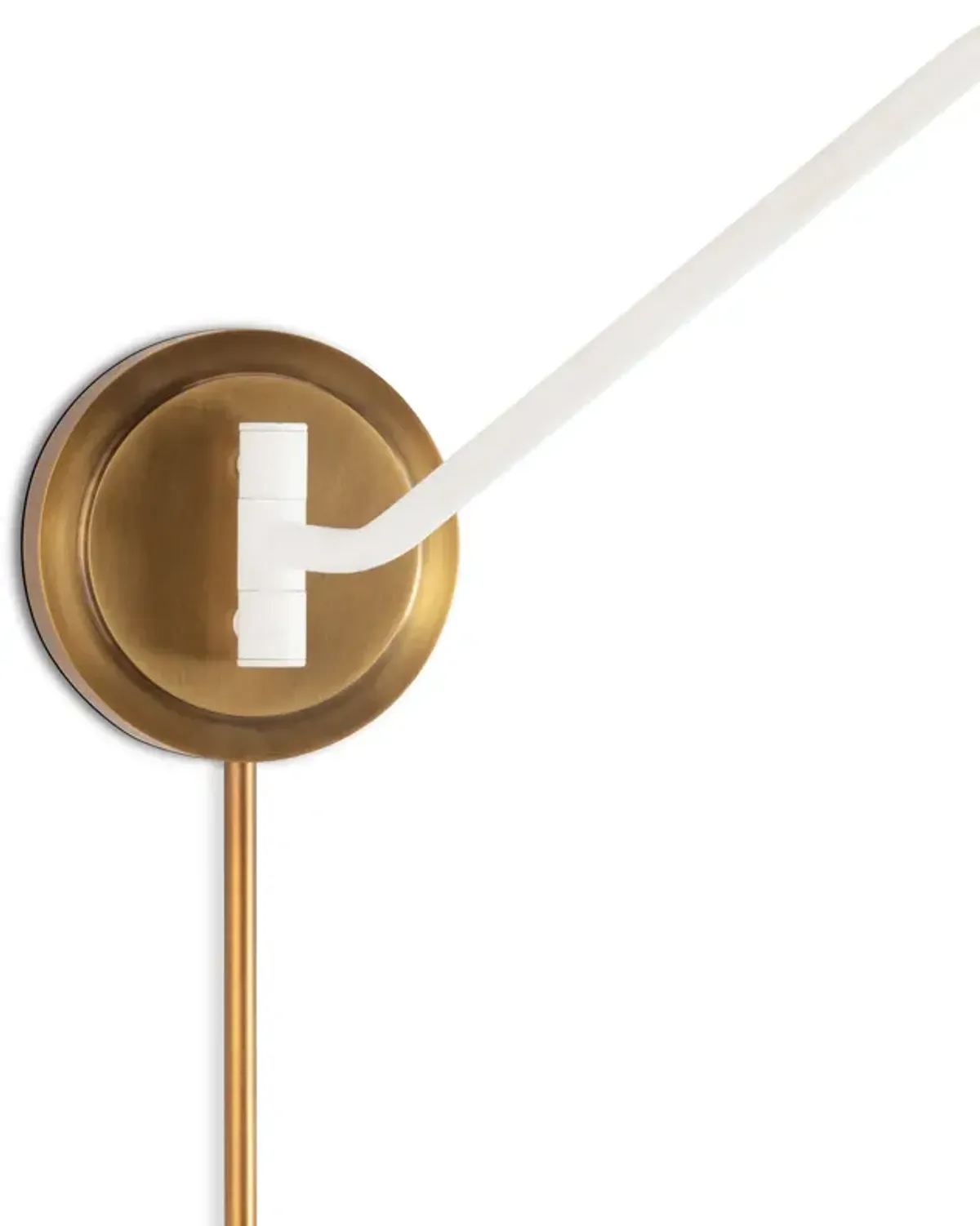 Spyder Single Arm Sconce (White and Natural Brass)