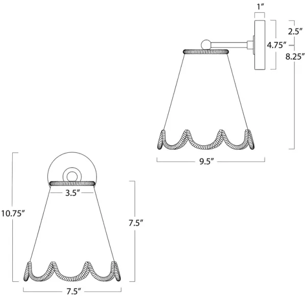 Kismet Hanging Sconce (Natural Brass)