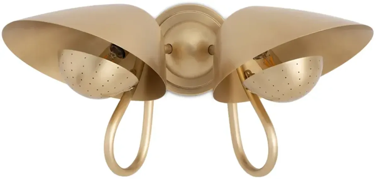 Keaton Sconce Double (Natural Brass)