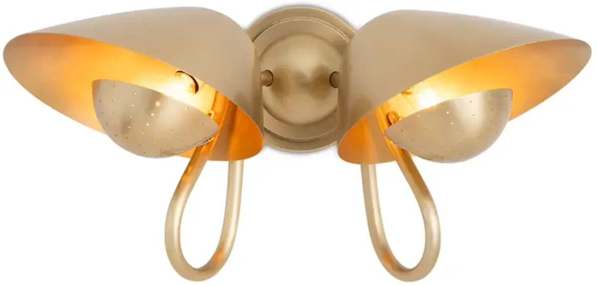 Keaton Sconce Double (Natural Brass)