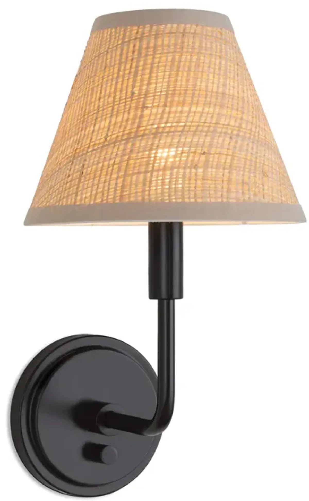 Polly Sconce Single (Blackened Brass with Rattan Shade)