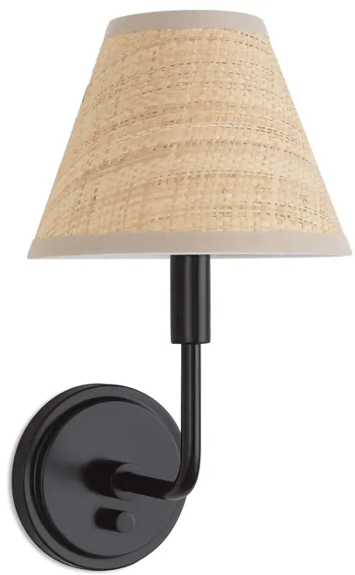 Polly Sconce Single (Blackened Brass with Rattan Shade)