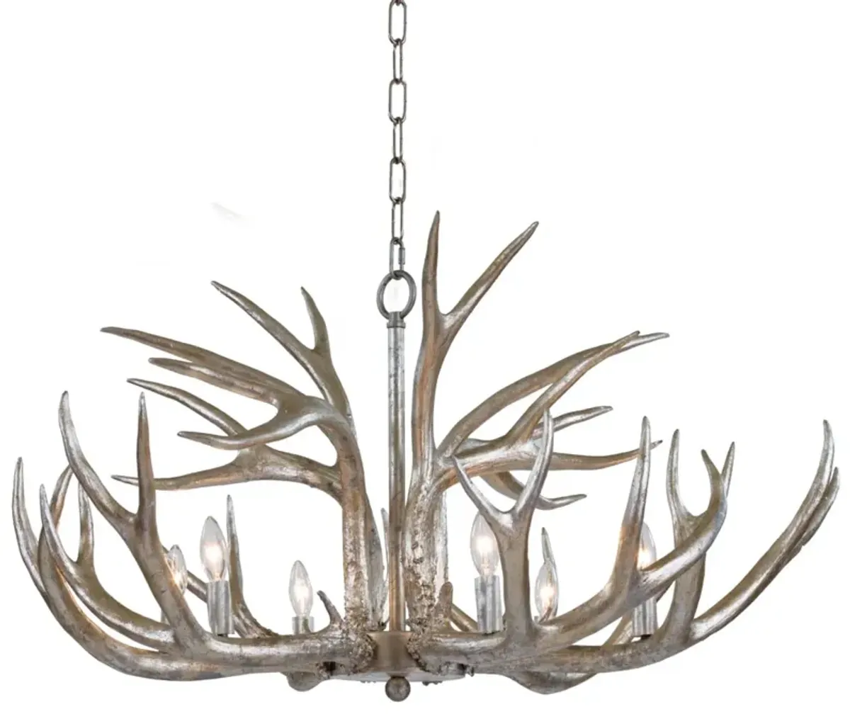 Antler Chandelier (Ambered Silver Leaf)