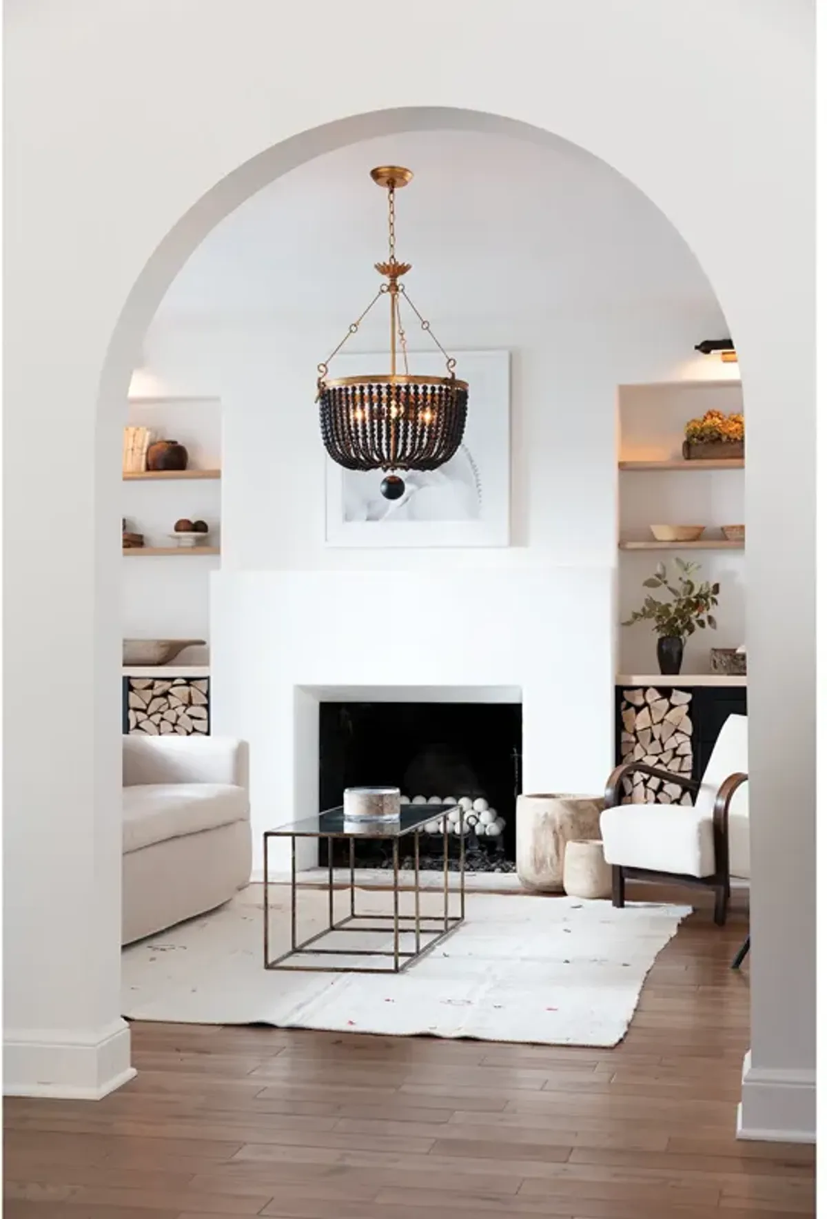 Fabian Wood Bead Chandelier