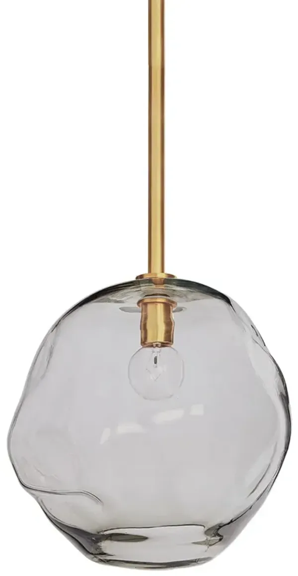 Molten Pendant Large With Smoke Glass (Natural Brass)