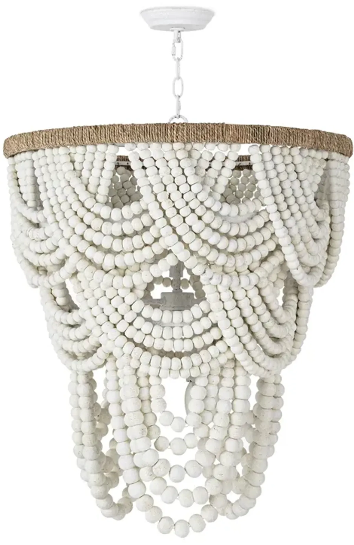 Lorelei Wood Bead Chandelier (White)