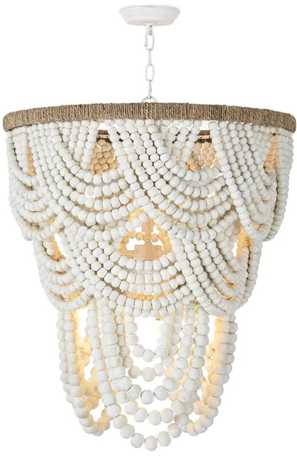 Lorelei Wood Bead Chandelier (White)