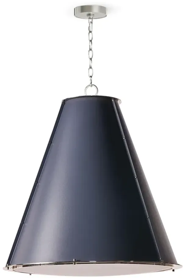 French Maid Chandelier Large (Blue and Polished Nickel)