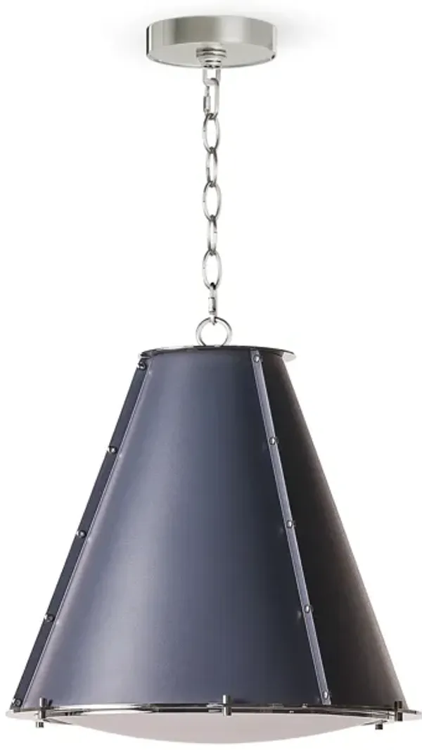 French Maid Chandelier Small (Blue and Polished Nickel)