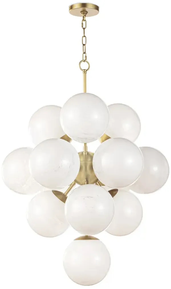 La Dame Chandelier (Swirl Glass Natural Brass)