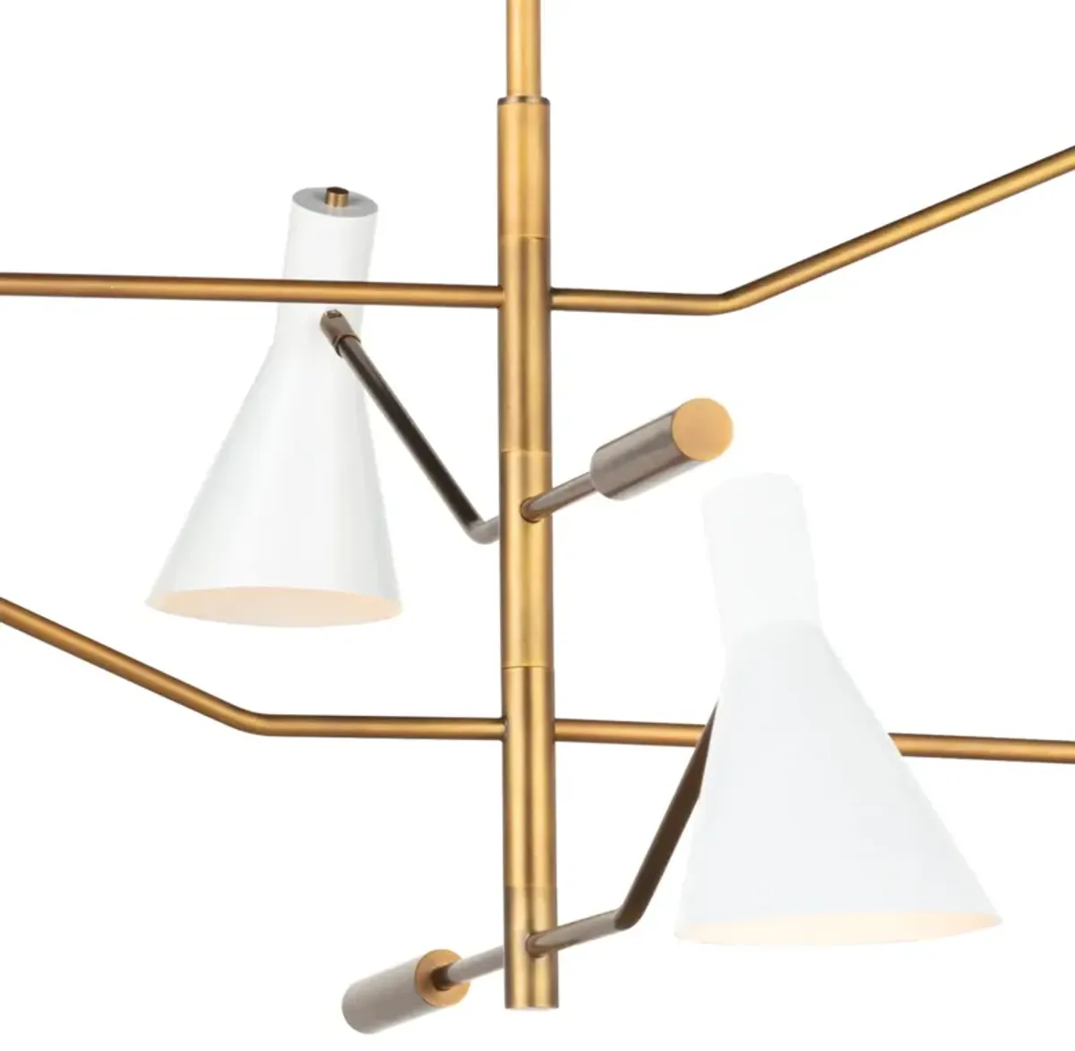 Spyder Chandelier (White and Natural Brass)