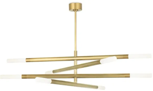 Wick Chandelier (Natural Brass)