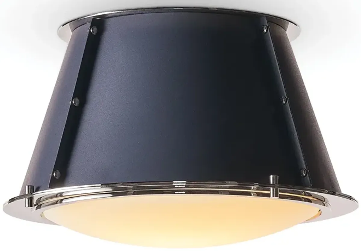 French Maid Flush Mount (Blue and Polished Nickel)