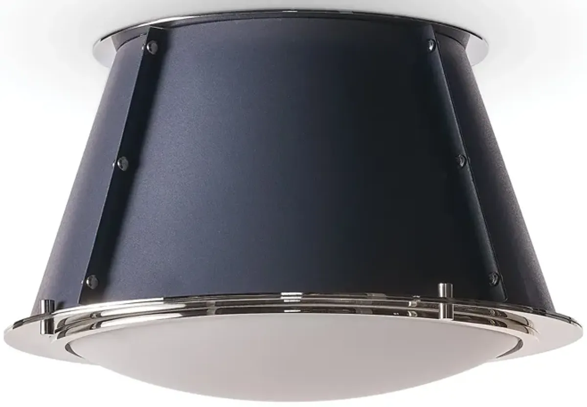 French Maid Flush Mount (Blue and Polished Nickel)