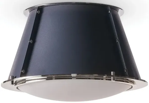 French Maid Flush Mount (Blue and Polished Nickel)