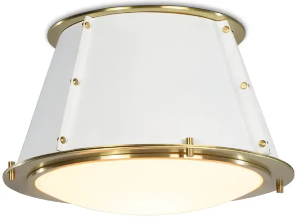 French Maid Flush Mount (White and Natural Brass)