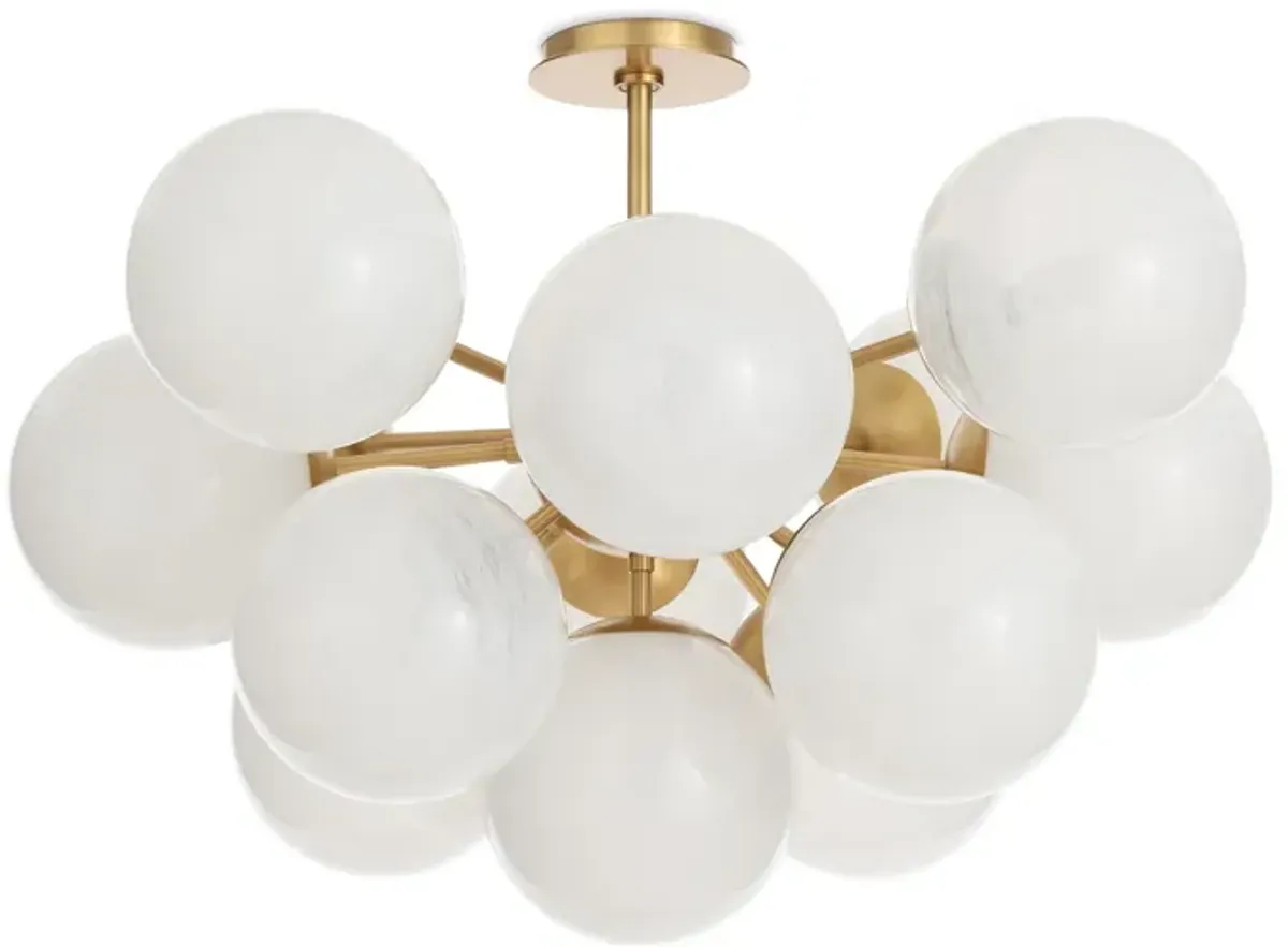 Shine Flush Mount (Natural Brass with Swirl Glass)