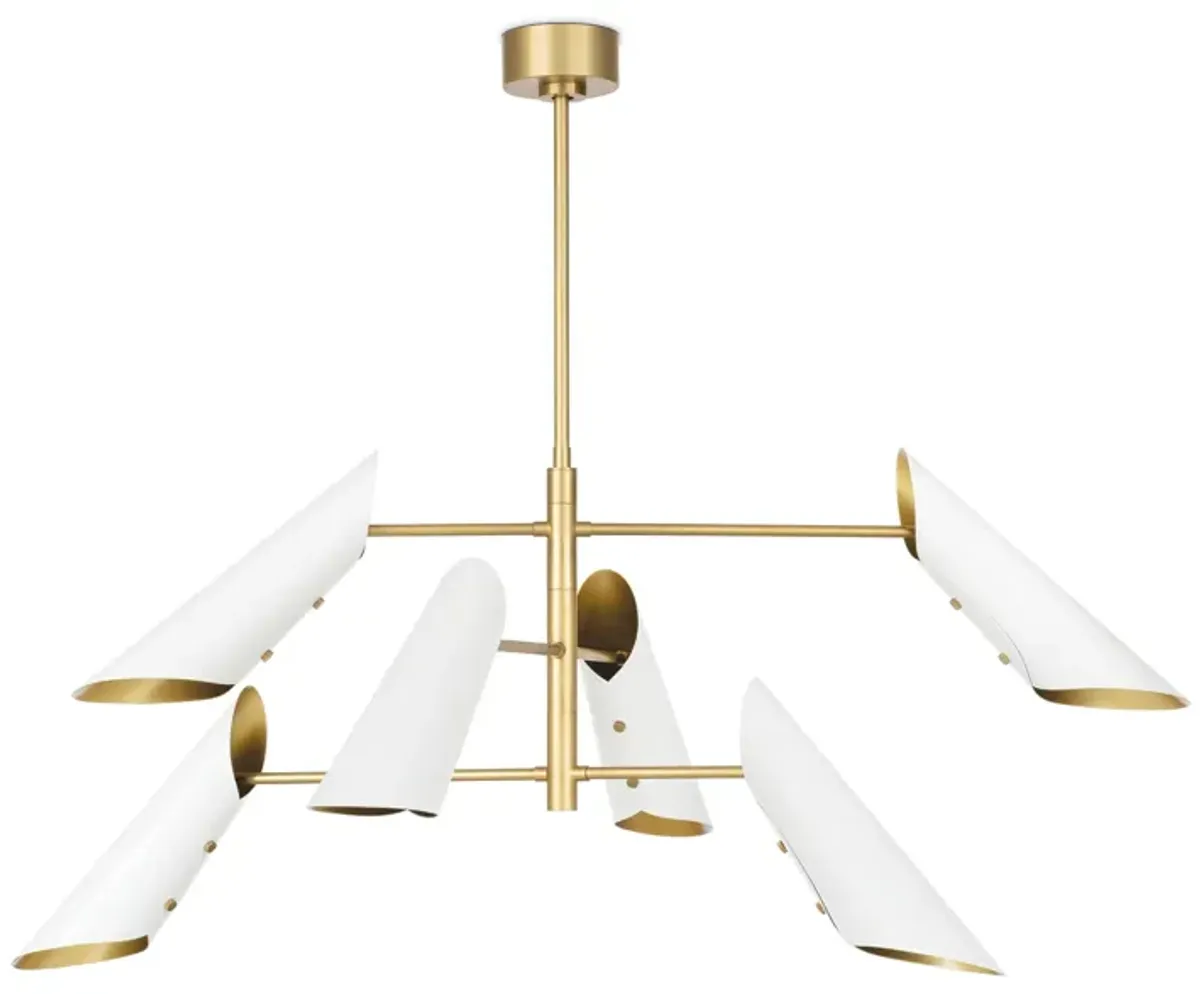 Vest Chandelier (White and Natural Brass)