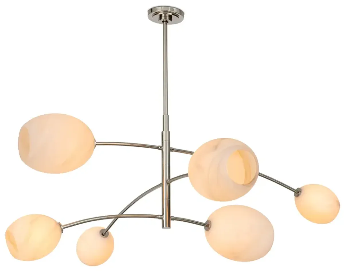 Artemis Chandelier (Polished Nickel with Alabaster Glass)
