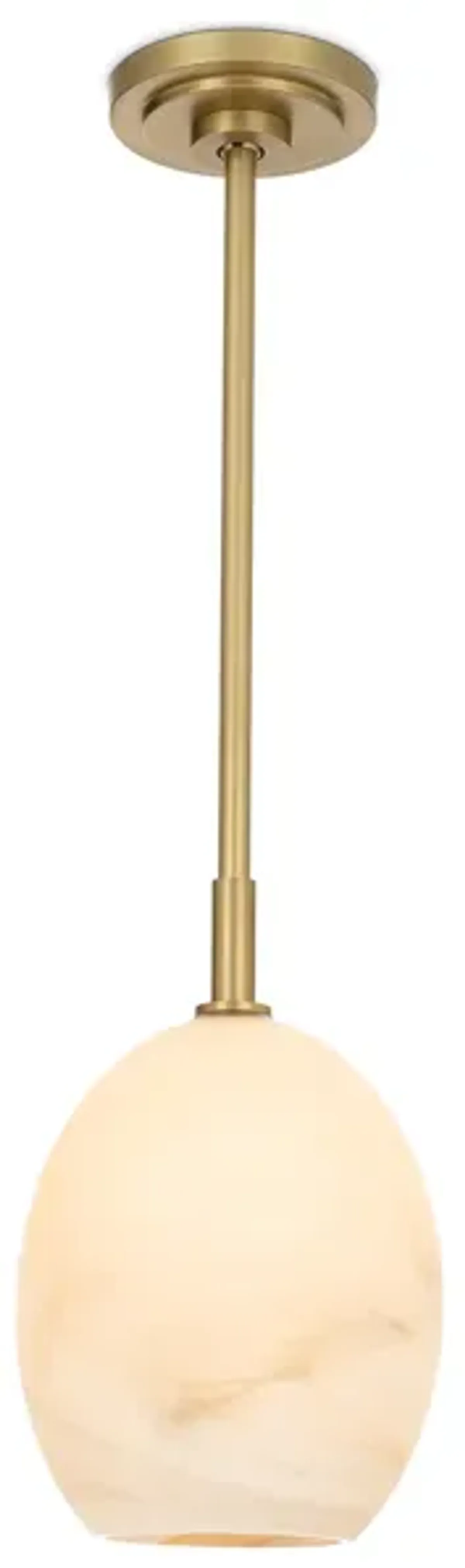Artemis Pendant Single (Natural Brass with Alabaster Glass)