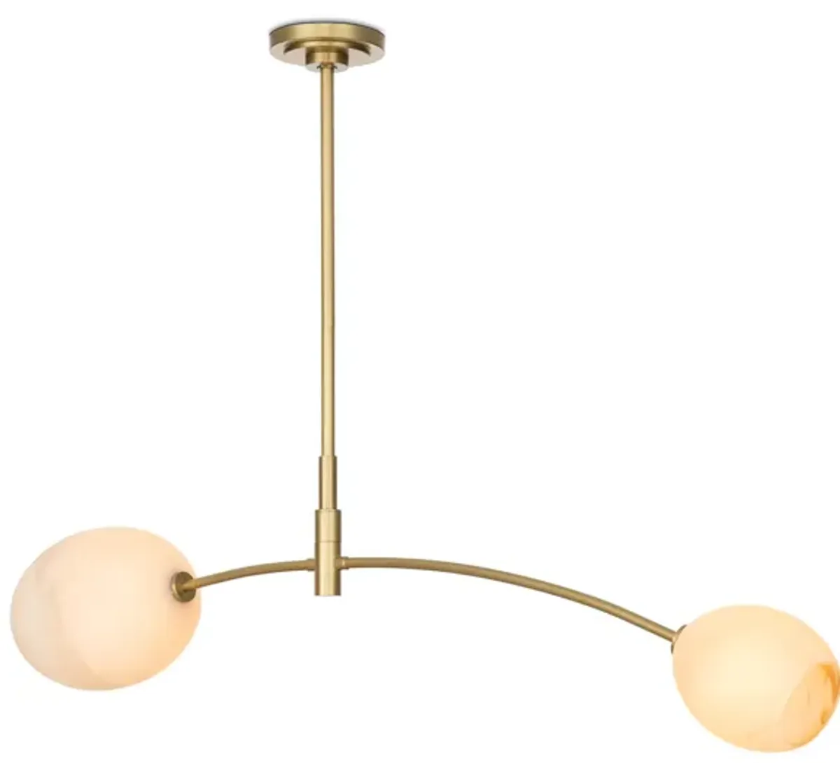 Artemis Pendant Double (Natural Brass with Alabaster Glass)