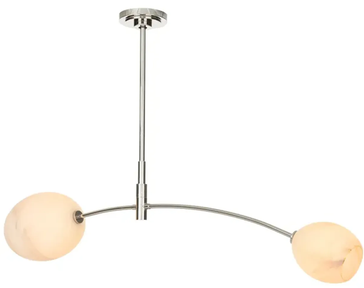 Artemis Pendant Double (Polished Nickel with Alabaster Glass)