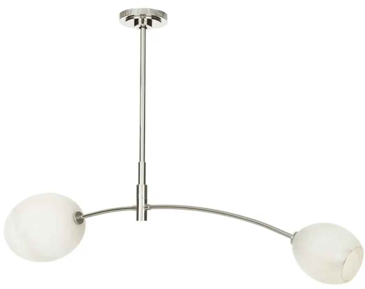 Artemis Pendant Double (Polished Nickel with Alabaster Glass)