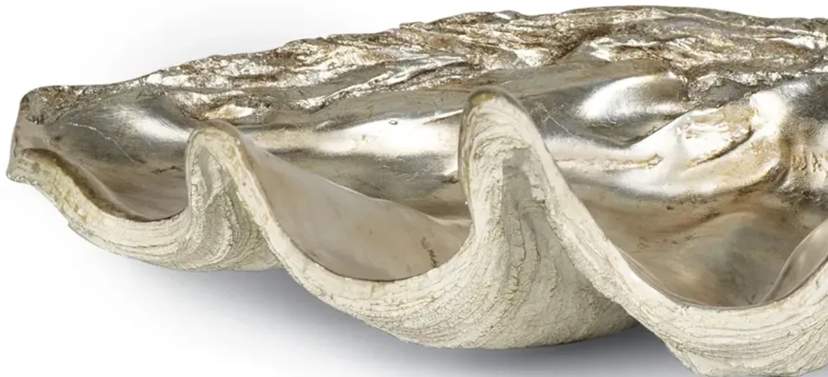 Clam Bowl Large (Ambered Silver Leaf)