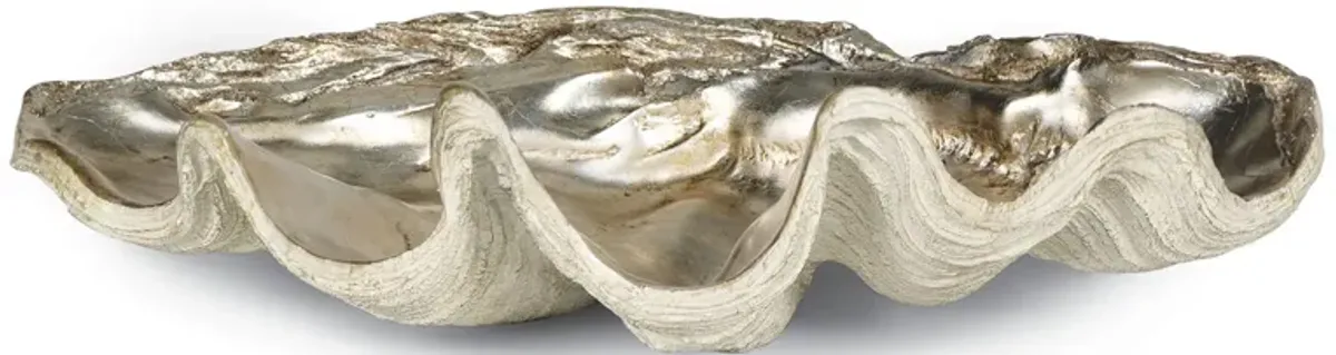 Clam Bowl Large (Ambered Silver Leaf)