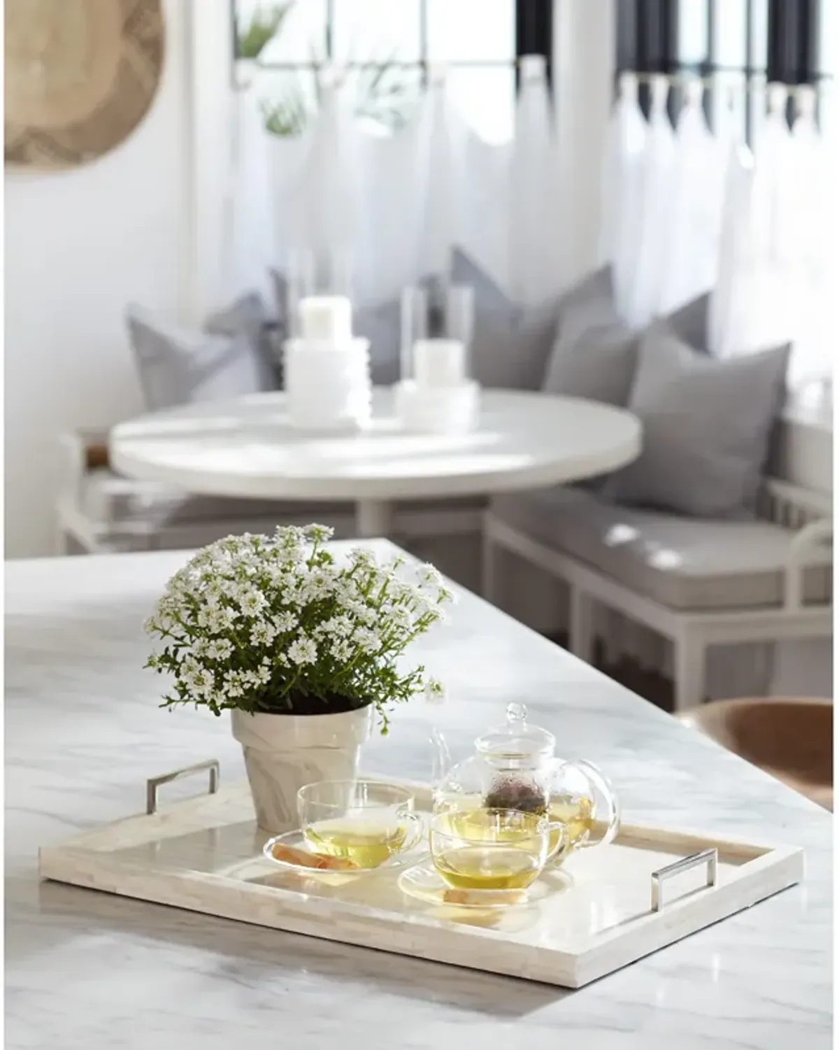 White Bone and Nickel Tray