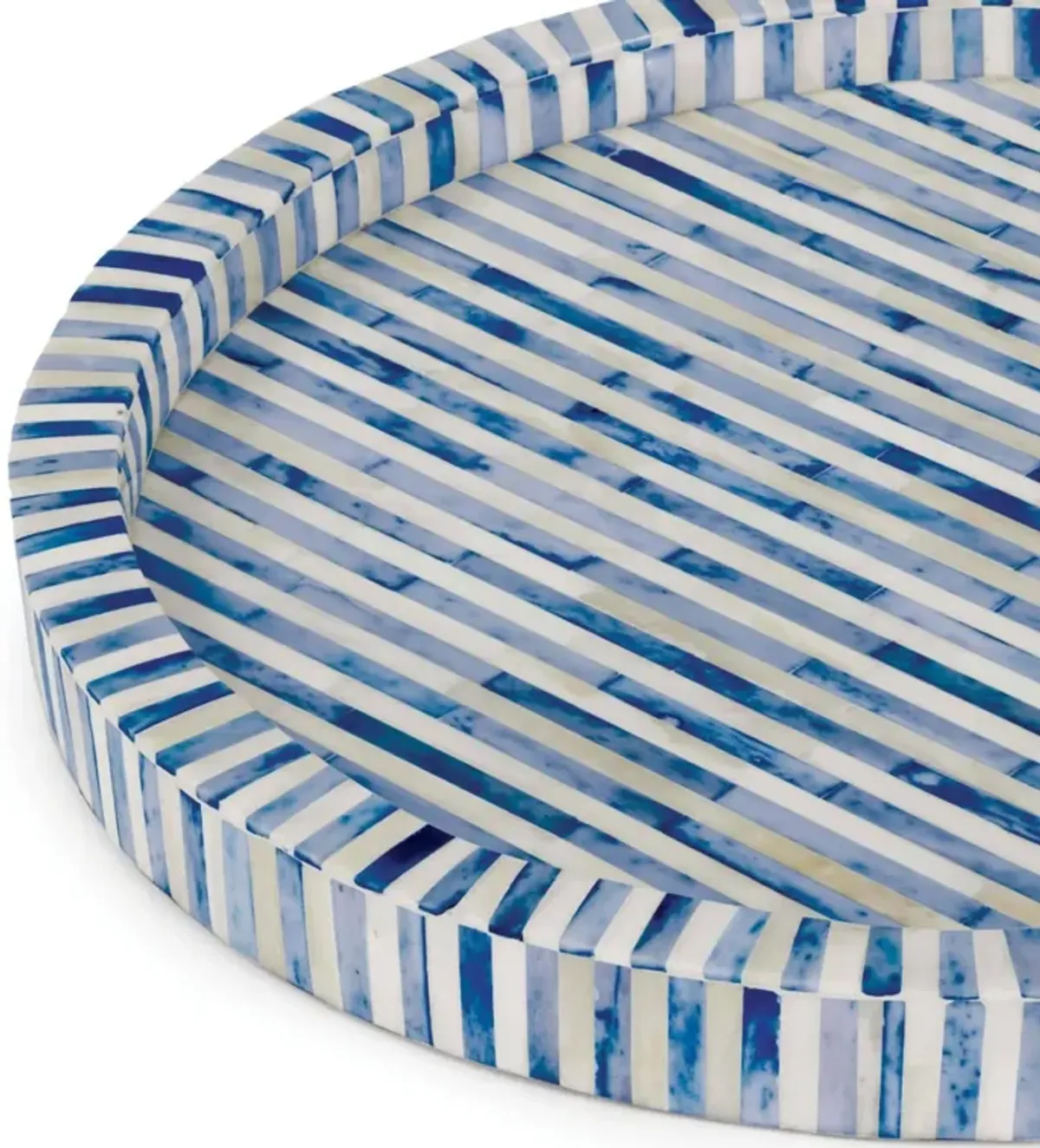 Bone and Indigo Tray Round