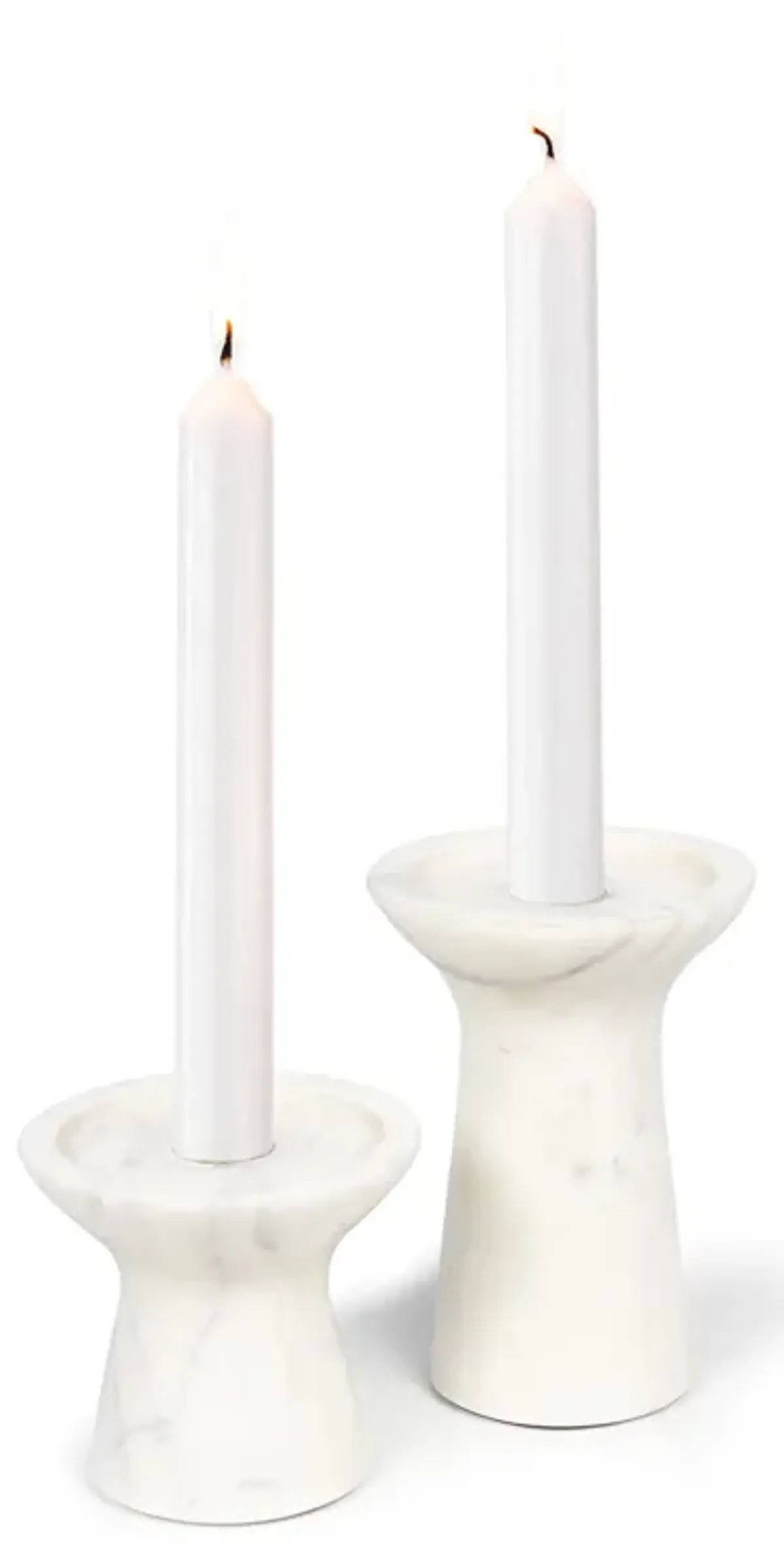 Klein Marble Candle Holder Set (White)