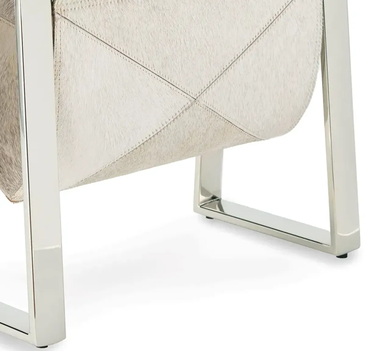 Andres Hair on Hide Magazine Rack (Polished Nickel)