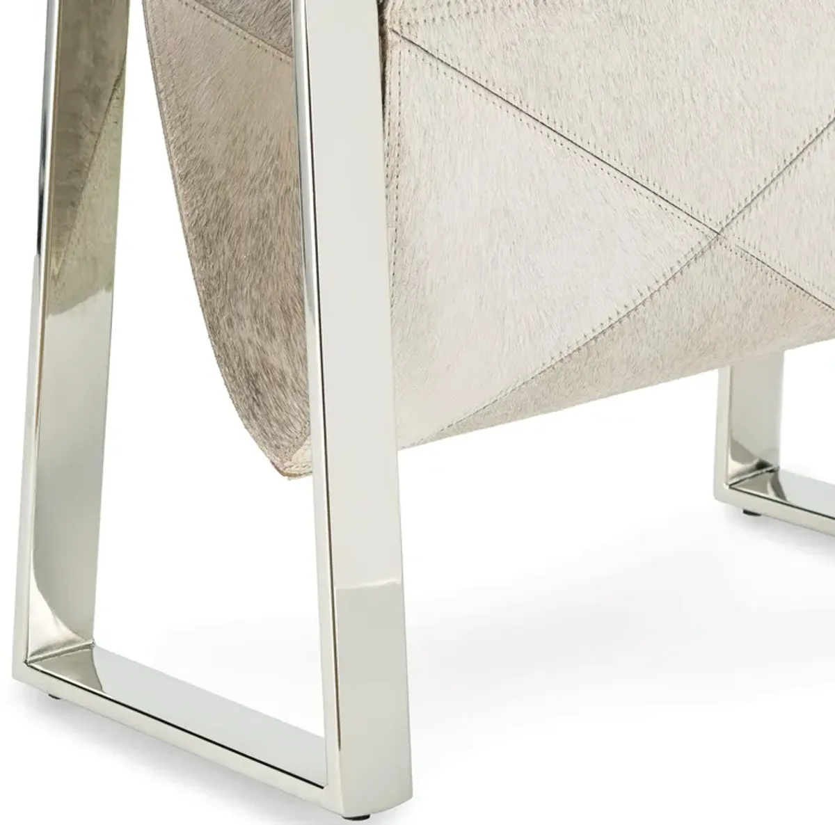 Andres Hair on Hide Magazine Rack (Polished Nickel)