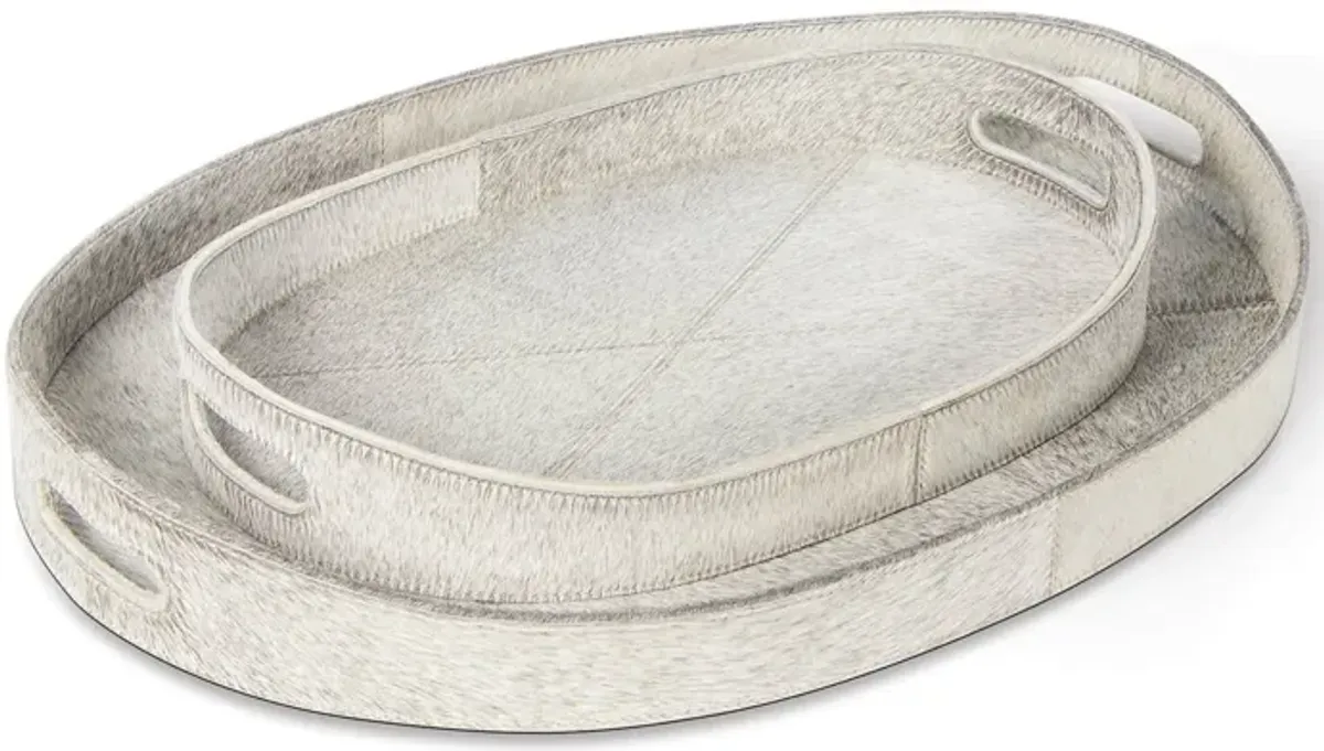 Andres Hair on Hide Tray Set (Grey)