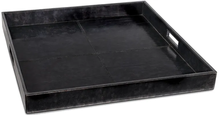 Derby Square Leather Tray (Black)
