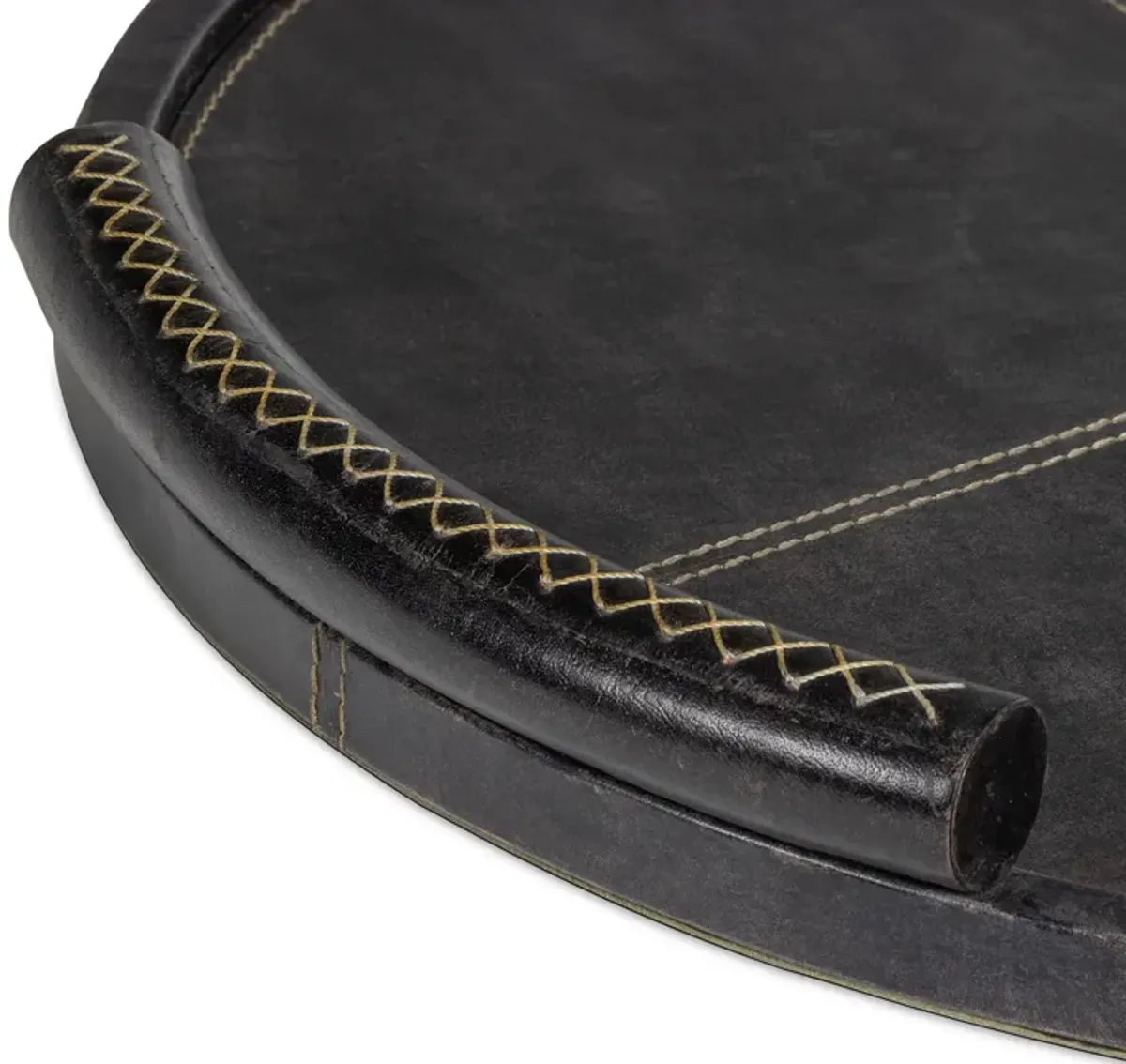 Forte Leather Tray Round (Black)