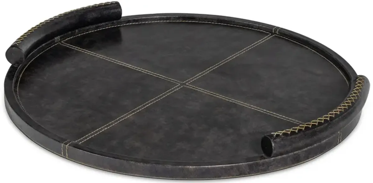 Forte Leather Tray Round (Black)