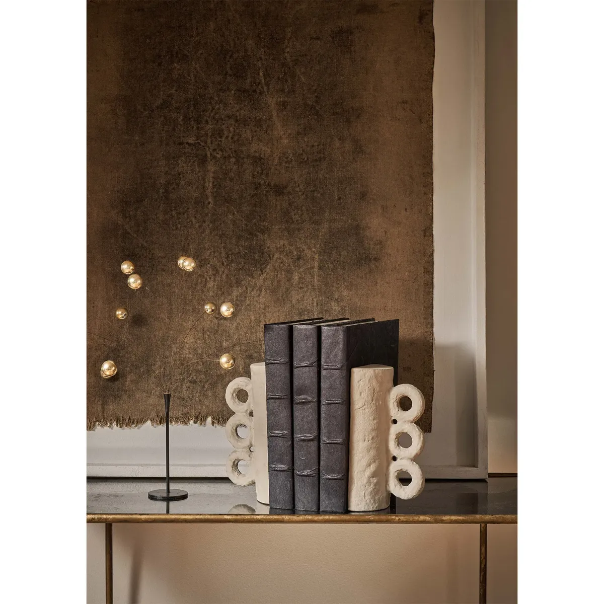 Chandra Bookend Set (Blackened Zinc)