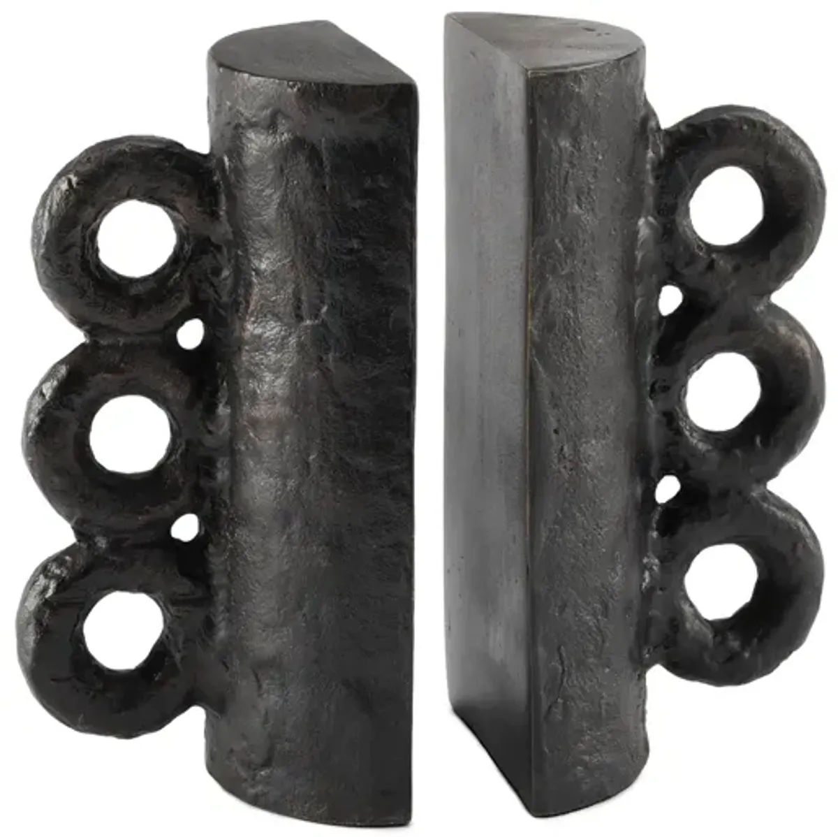 Chandra Bookend Set (Blackened Zinc)