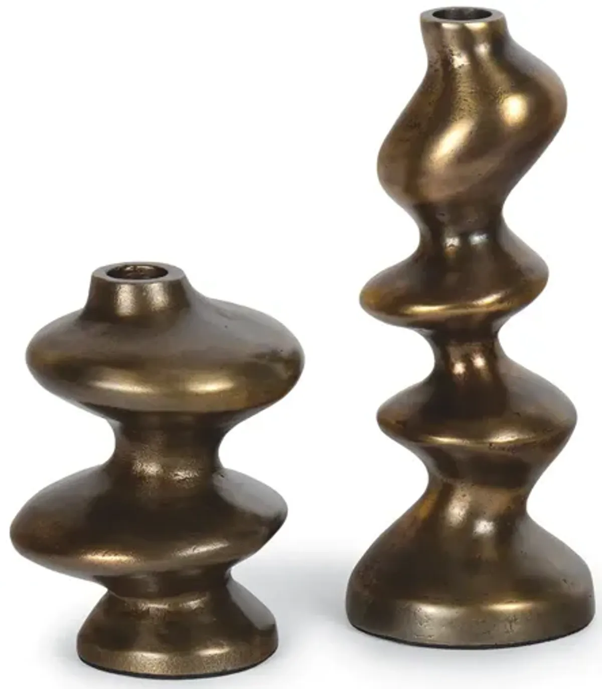 Blobby Candle Holder Set (Brass)
