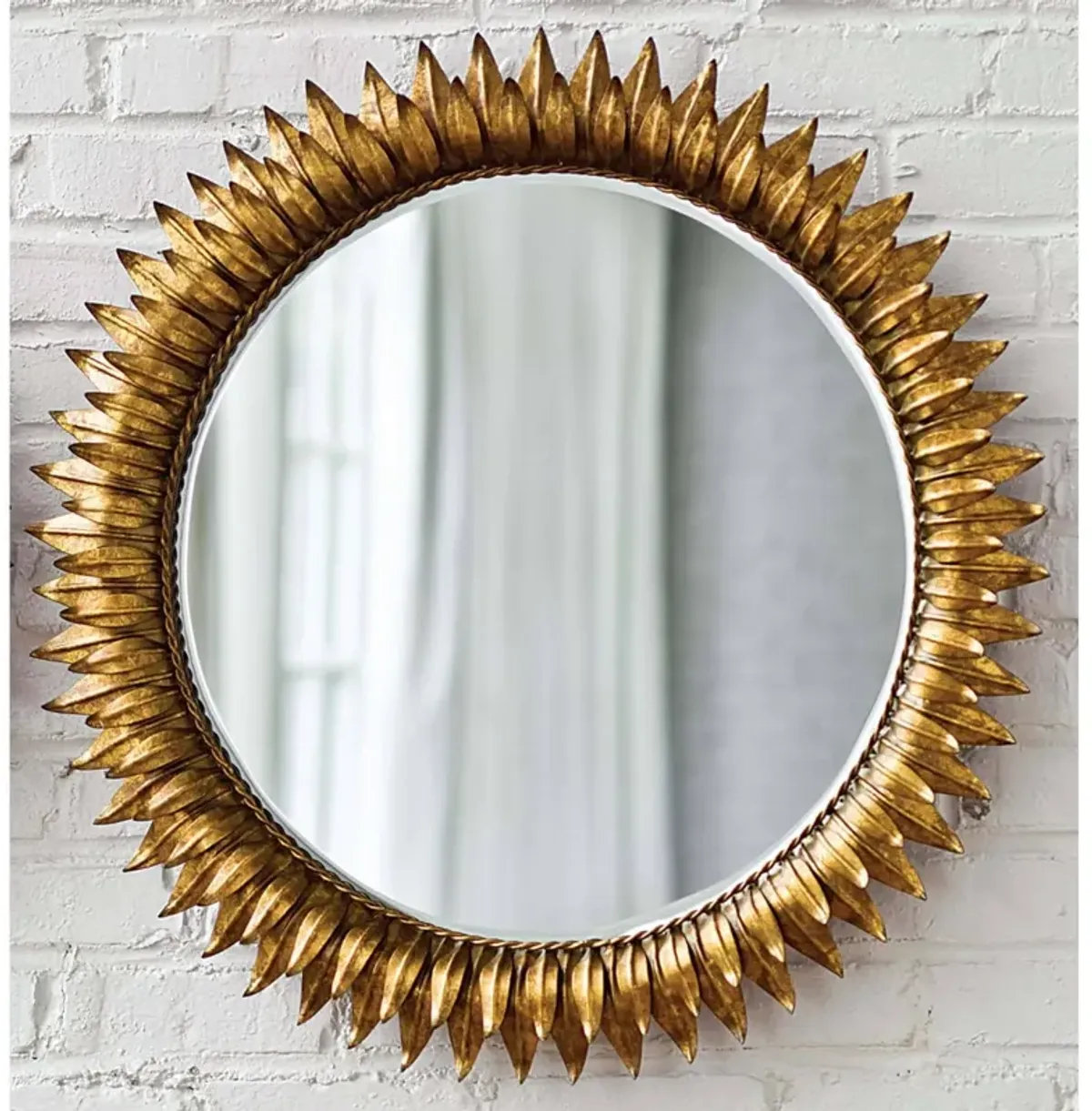 Sun Flower Mirror Small (Antique Gold)