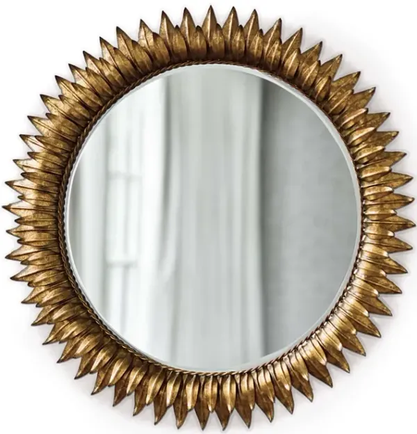Sun Flower Mirror Small (Antique Gold)