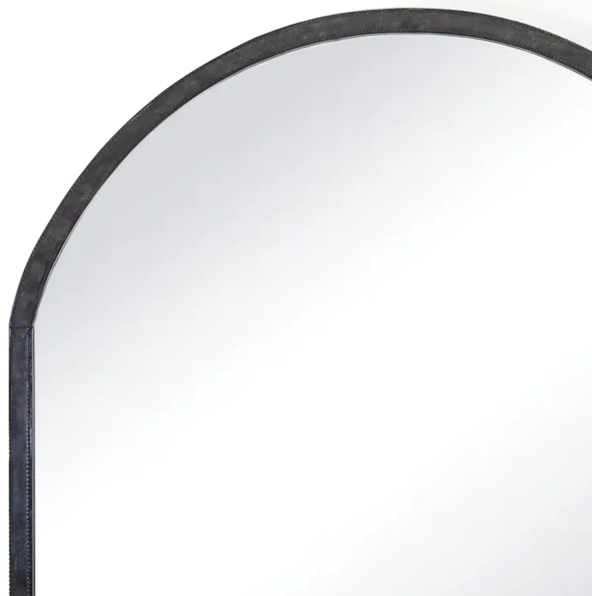 Knox Leather Mantle Mirror (Black)