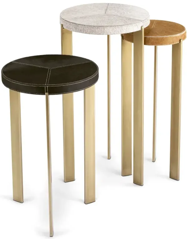 Andres Hair on Hide Mixer Table Set (Brass)