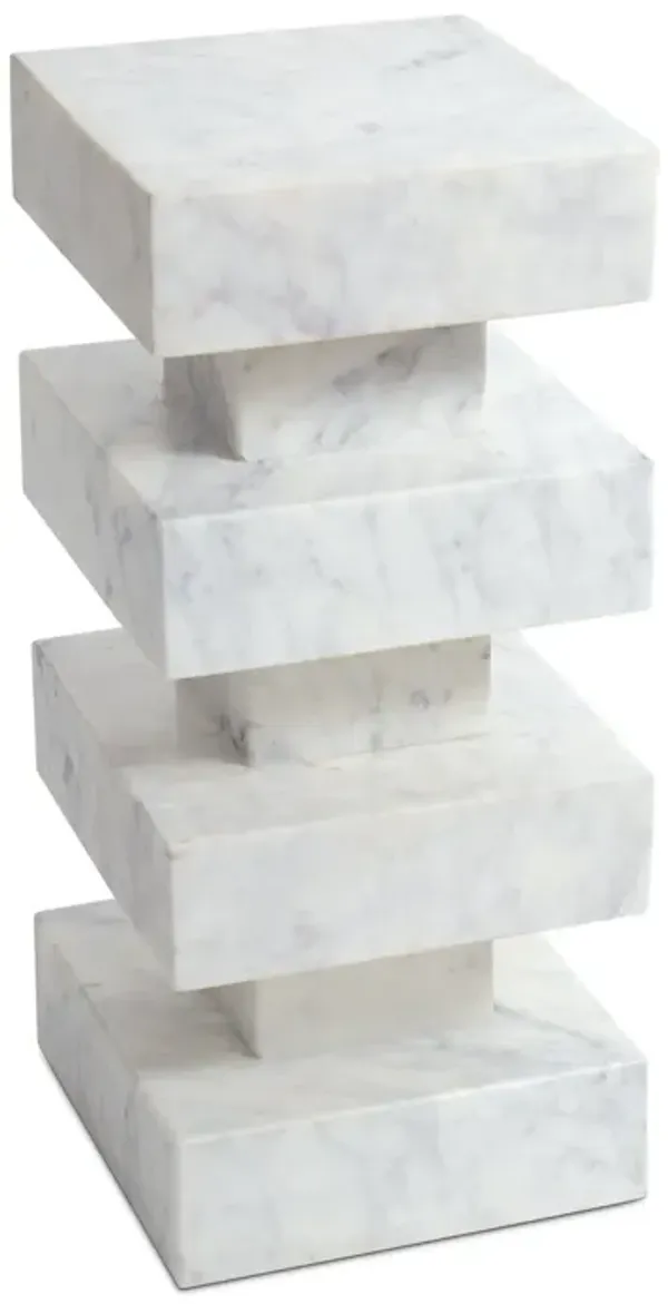 Charli Marble Accent Table (White)