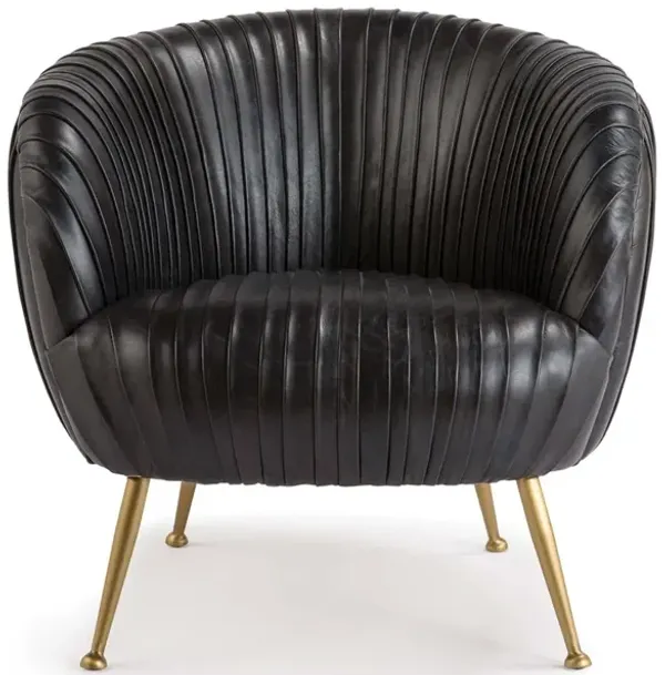 Beretta Leather Chair (Modern Black)