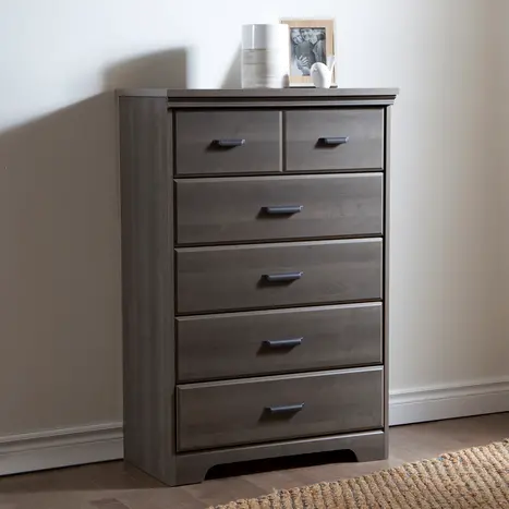 Versa Casual Contemporary Gray Maple 5-Drawer Chest - South Shore